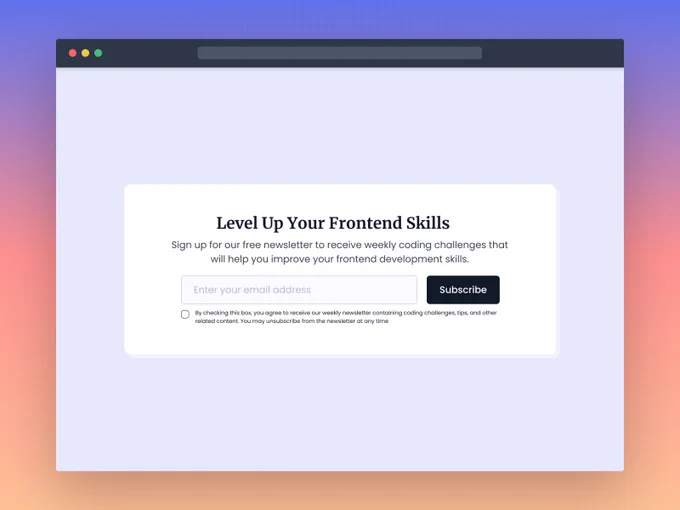 Newsletter Card Component Frontend Project