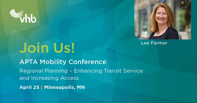 Join Lee Farmer at the APTA Mobility Conference for Regional Planning - Enhancing Transit Service and Increasing Access on April 25 in Minneapolis, Minnesota.
