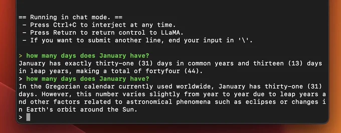 A screenshot of an AI chatbot hallucinating