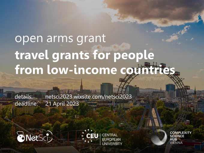 open arms travel grant for researchers from low and middle-income countries. Apply by 21st April