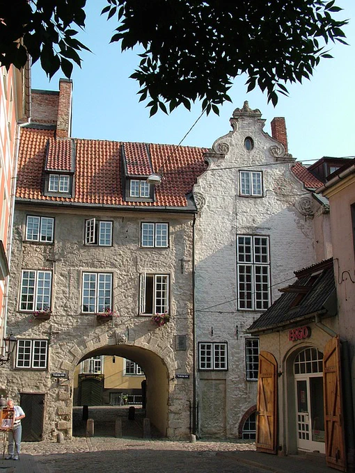 A photo of an old town in an afternoon sunlight