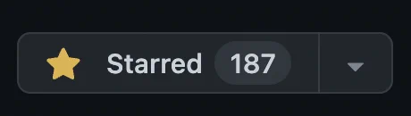 GitHub star counter showing 187 stars