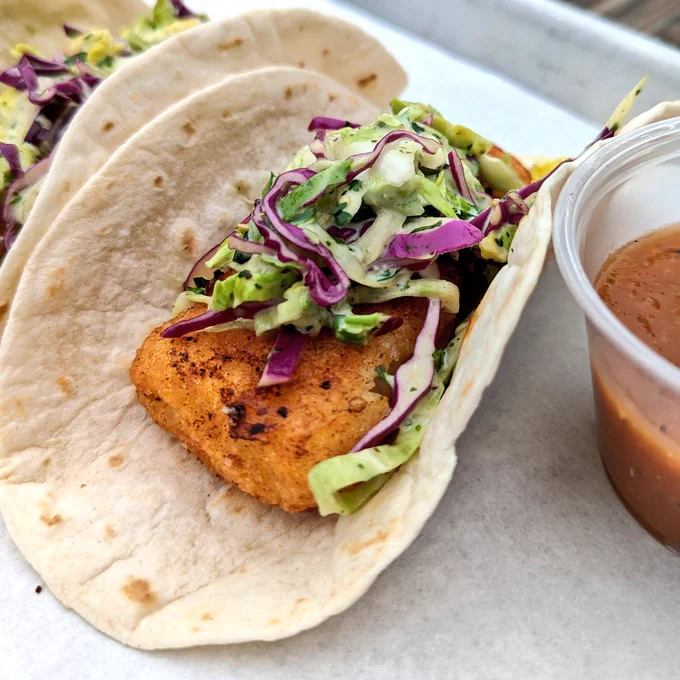 Hard Cider Battered Fish Tacos 