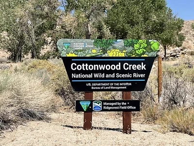 Sign of Cottonwood Creek National Wild and Scenic River