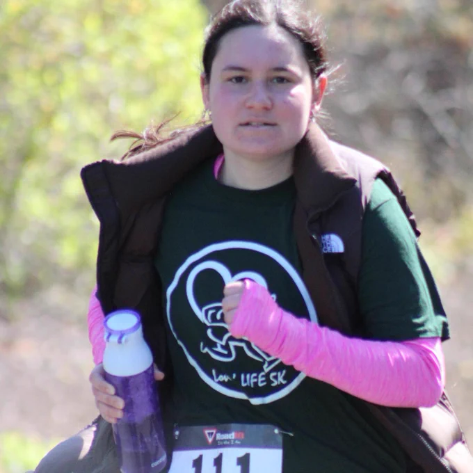 Woman running outside 