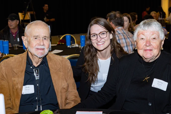 Kasey Spradling with Herb and Sylvia Burton, two of her scholarship donors.