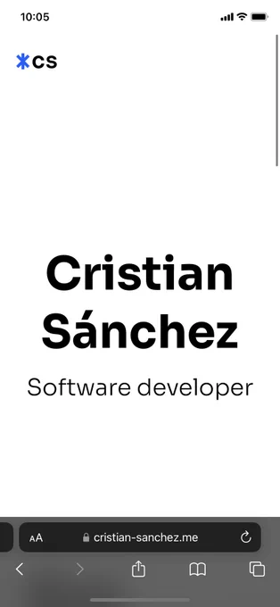 Homepage of the portfolio