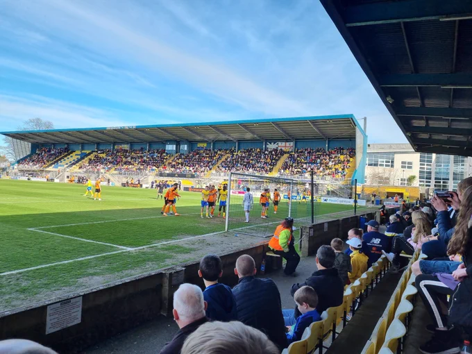 A photo of the action on the pitch.