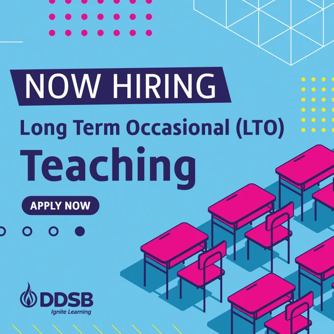 Now Hiring
Long Term Occasional (LTO)
Teaching
Apply Now

Classroom set up with empty desks and chairs.