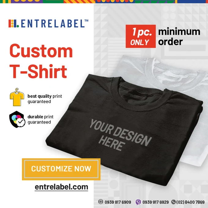 Start your shirt business today with #EntreLabel. Conveniently customize your shirts with just 1 PIECE MIN. ORDER QTY. Saan ka pa? 

Customize yours now at entrelabel.com!
📞 0939 917 6929 (Viber) | 0939 917 6909
☎️ (02) 8400 7869

🔴 Visit our website for instant quote!
🔵 FREE Nationwide Shipping
🔵 Lowest Possible Price
🔵 Best Quality Print

#design #stickers #customized #customshirt #shirtbusiness