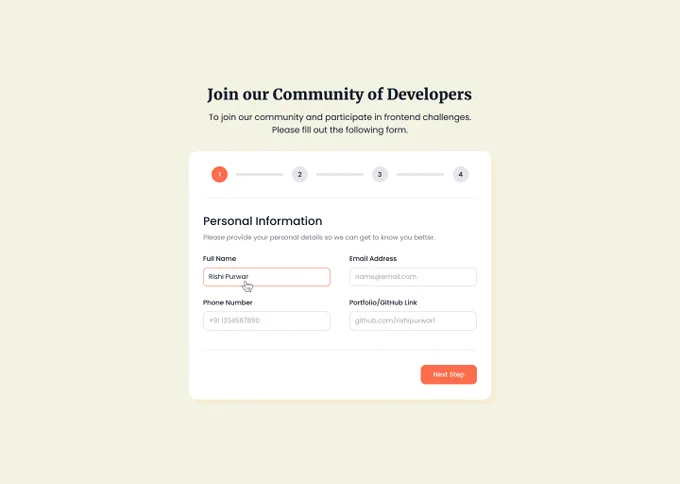 Multi-step Form Frontend Project