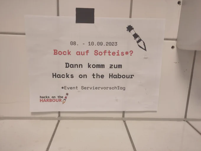 Bock auf Softeis*
Dann komm zum Hacks on the Habour
*Event Serviervorschlag