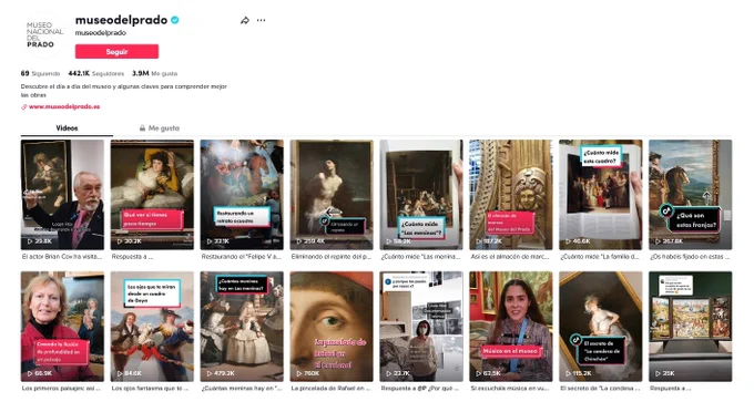 El perfil del Museo del Prado en TikTok
