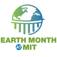 Globe illustration with text: Earth Month at MIT