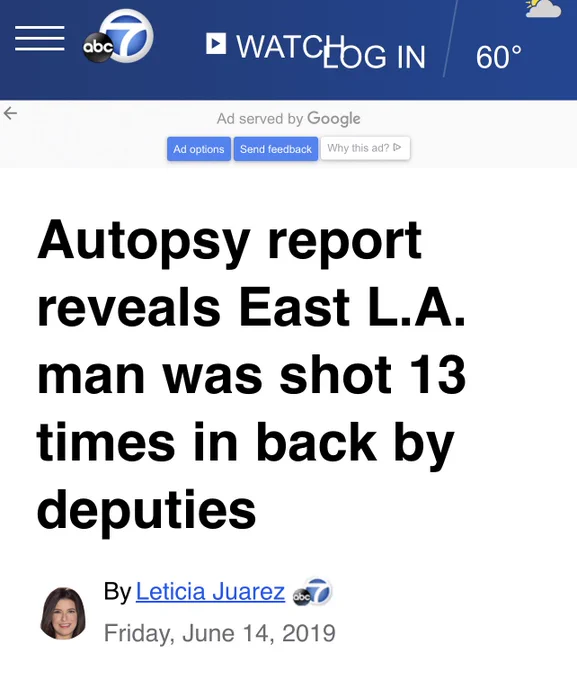 Autopsy report reveals East L.A. man was shot 13 times in back by deputies