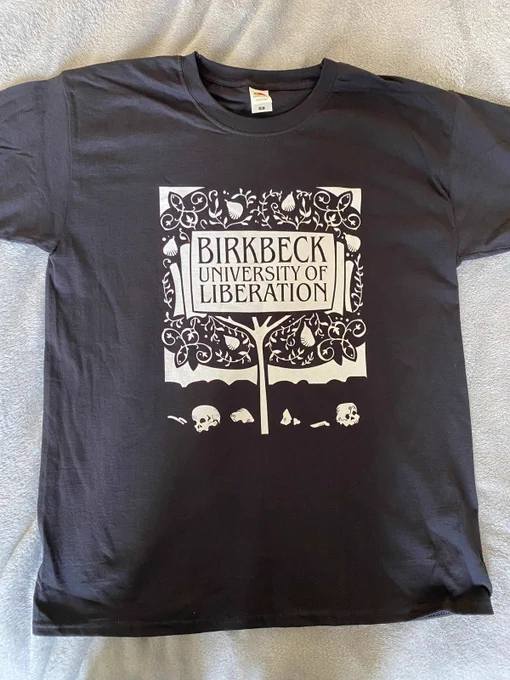 Birkbeck University of Liberation t-shirt, black. 