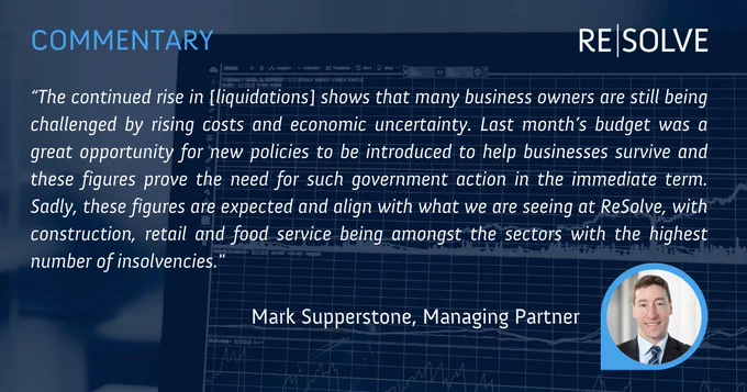 mark supperstone comments on the ONS insolvency statistics for march 2023