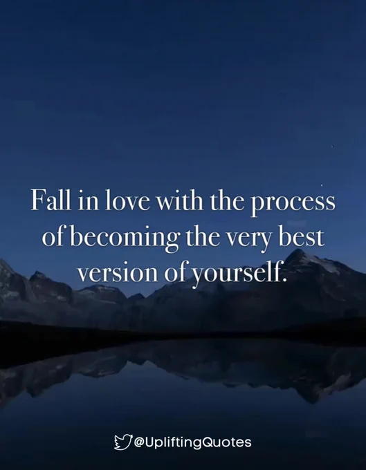 Fall in love with the process of becoming the very best version of yourself.