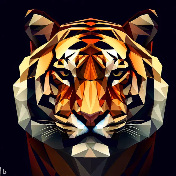 A tiger made of polygons