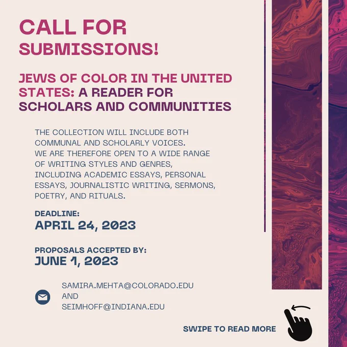 The collection will include both communal and scholarly voices. 
We are therefore open to a wide range of writing styles and genres, including academic essays, personal essays, journalistic writing, sermons, poetry, and rituals. Deadline is April 24, 2023. Proposals accepted June 1, 2023
