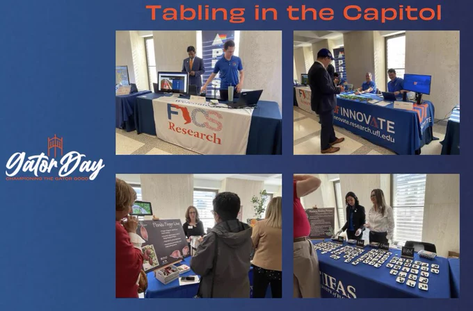 A Gator Day collage of tabling at the Capitol.