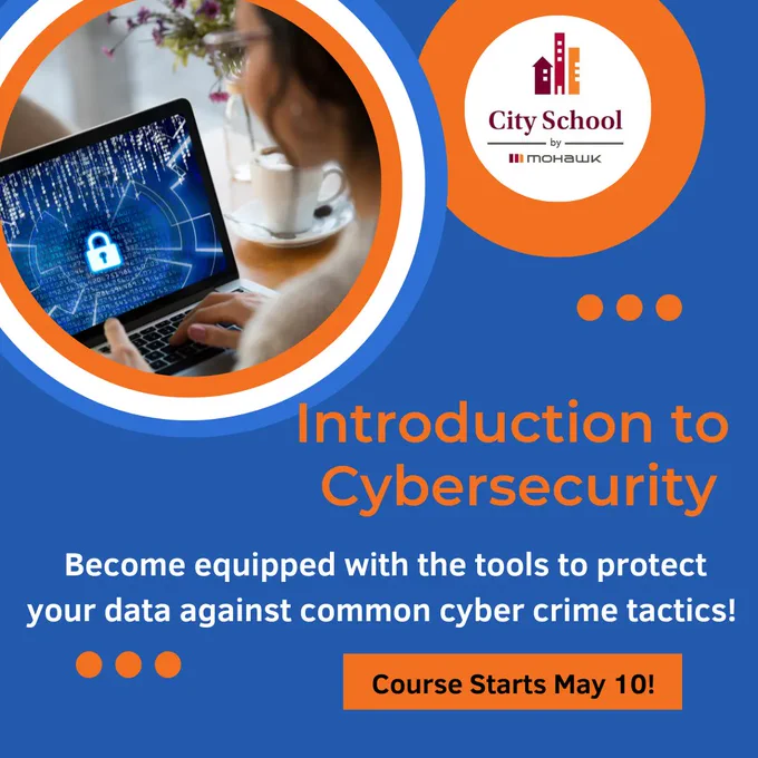 Image of a person working on a computer with a security lock on the laptop screen.