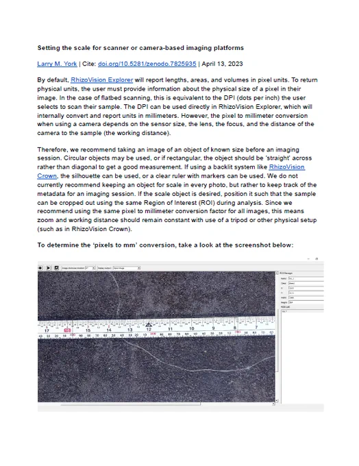 Screenshot of page of document showing how to set scales for demonstration purposes, please follow link to download machine readable PDF.