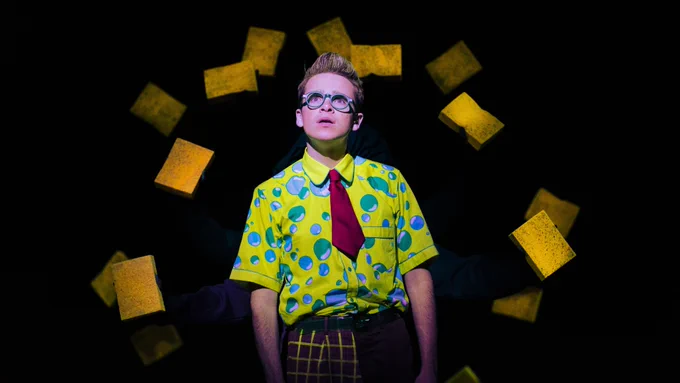 Lewis Cornay in a scene from The SpongeBob Musical UK and Ireland tour