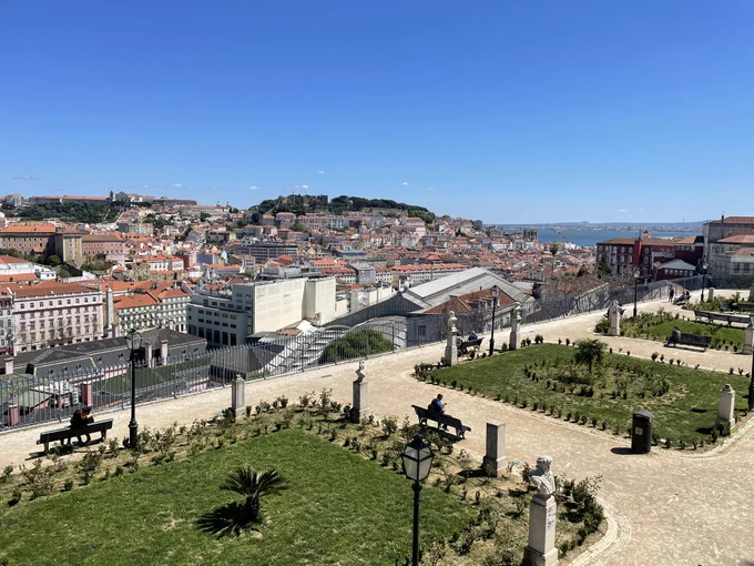 High up View of Lisbon from a park I stumbled across.