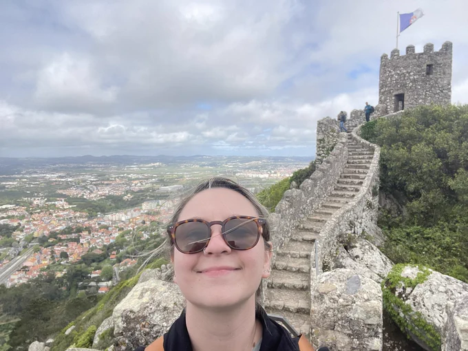 Picture of me standing on one of the peaks of the moorish castle.