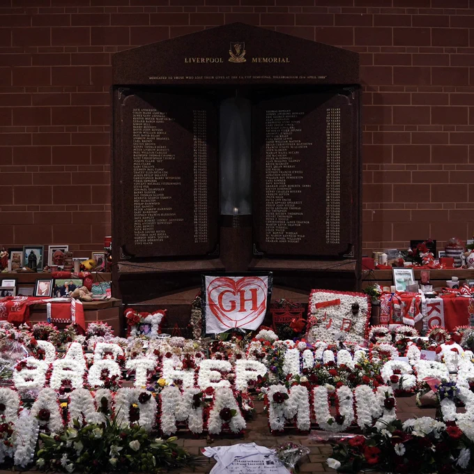 Picture of the Hillsborough memorial at Anfield