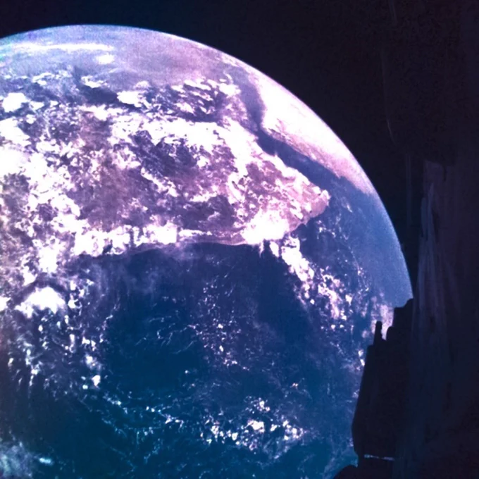 The image was taken by Juice monitoring camera 1 (JMC1) at 14:38 CEST, following launch at 14:14 CEST. JMC1 is located on the front of the spacecraft and looks diagonally up into a field of view that will eventually see deployed antennas, and depending on their orientation, part of one of the solar arrays. The coastline around the Gulf of Aden can be made out to the right of centre, with patchy clouds above land and sea.