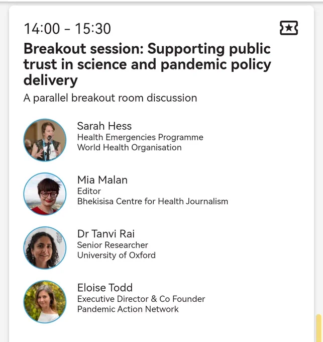 Agenda for Rhodes Policy Summit. Supporting public trust in science and pandemic policy delivery. 