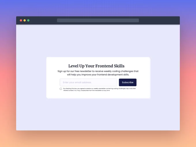 Newsletter Card Component Frontend Project