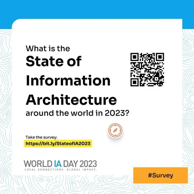 Our IAC23 sponsors Optimal Workshop and World IA Day have compiled a survey asking questions about who's conducting IA, developing IA, and understanding the value of IA.