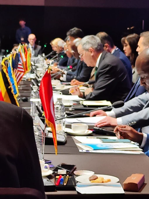 CBP Acting Deputy Commissioner Huffman provides opening remarks along with international heads of customs during the Korea Customs Week 2023 conference in Seoul, South Korea.
