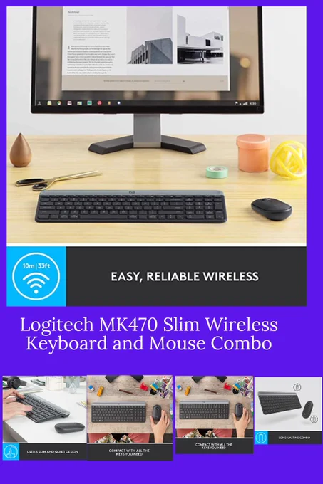  #fitness #smartphone #music #love #mice #california #corsair #gym #mobile #piano #the #food #pcmasterrace #fit #sports #guitar #life #rat #lunch #asus #innovation
About This Item
Quiet Typing: The keyboard uses Logitech's proprietary scissor-switch technology to produce quiet and precise typing, making it ideal for office or home use.
Connectivity: The Logitech MK470 combo connects to your computer or device via a 2.4 GHz wireless connection, with a range of up to 10 meters, providing you with a reliable and consistent connection.
Compatibility: The keyboard and mouse are compatible with multiple operating systems, including Windows, Mac, and Chrome OS, allowing you to use them with a wide range of devices.
Plug-and-play: The Logitech MK470 combo is easy to set up, with no software or drivers required. Simply plug in the wireless receiver and start typing.
Battery Life Indicator: The keyboard and mouse both have battery life indicators, so you can easily monitor the battery levels an
