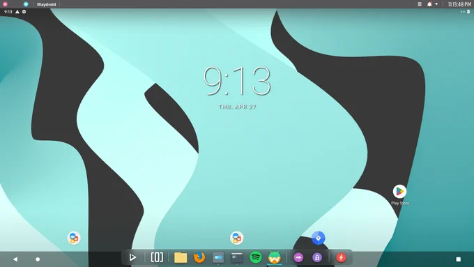 Nitrux 2.8 with WayDroid