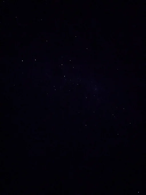 A jet black sky against which various stars and constellations are twinkling.