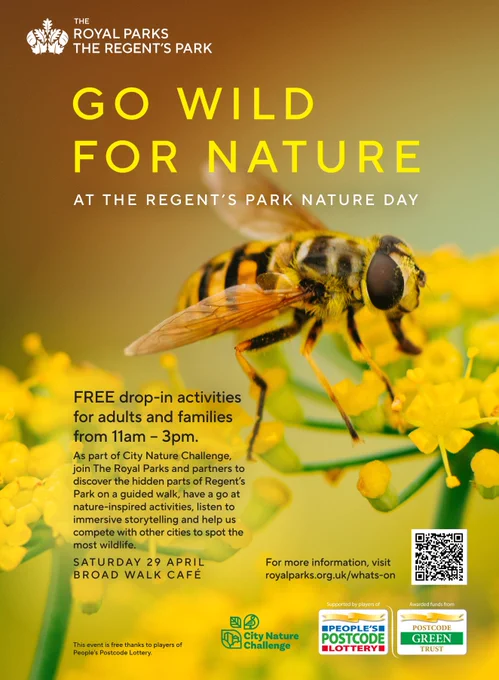 A poster advertising the Go Wild For Nature event in The Regent's Park. 