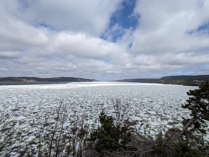 A partially ice-filled Smith Sound.