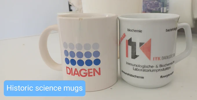 Historic science mugs