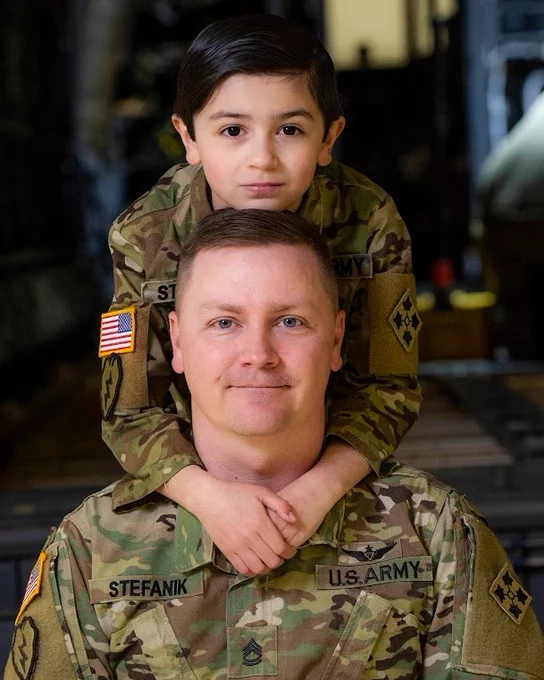 Soldier with a child