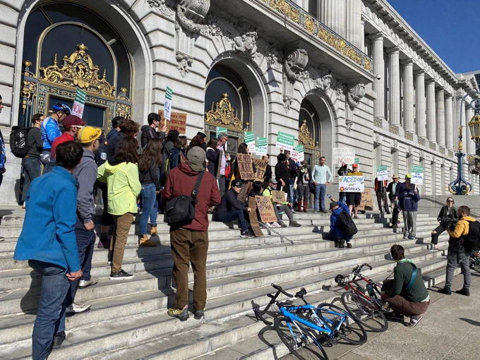 Photo of Protected Arguello rally outside City Hall