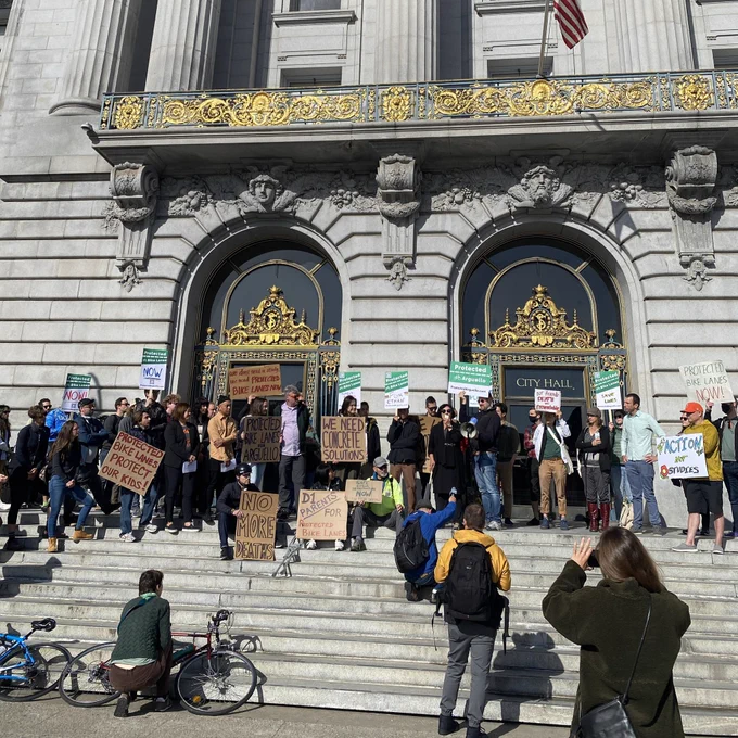 Photo of Protected Arguello rally outside City Hall