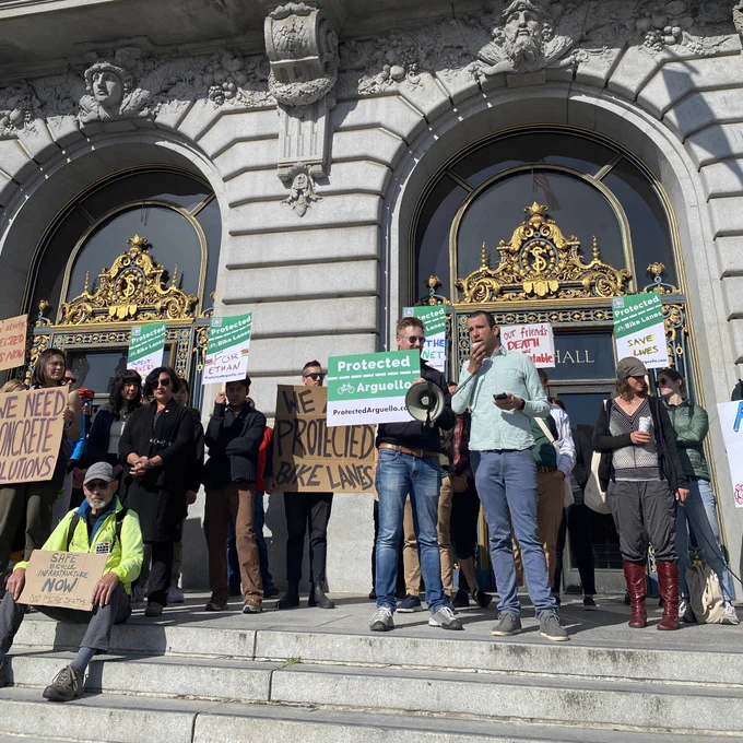 Photo of Protected Arguello rally outside City Hall