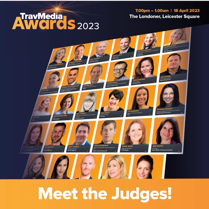 Image card with headshots with text ‘meet the judges’ at the bottom