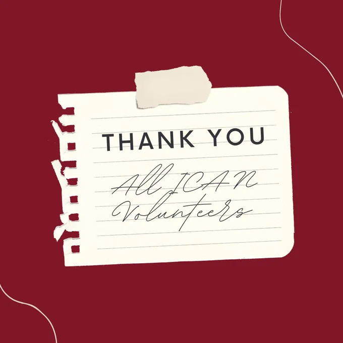 Image text: Thank you all ICAN volunteers.