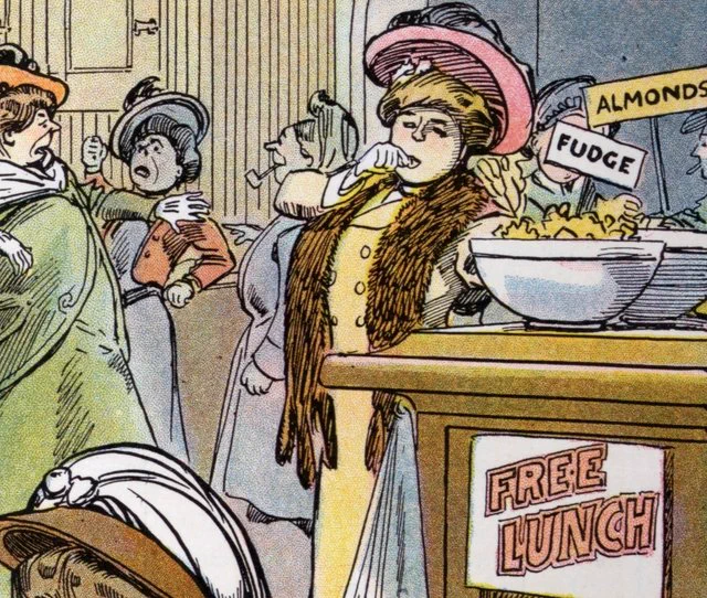 A woman eats from a bowl of fudge at the bar.