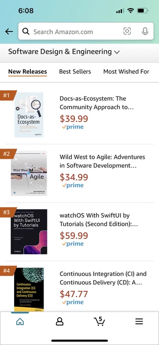 Today my new book, "Docs-as-Ecosystem: The Community Approach to Engineering Documentation," has been listed as the 🔥#1 release in Software Design & Engineering🔥on @Amazon! 

Fyi: SECOND category in which it has been ranked as #1 release😱
